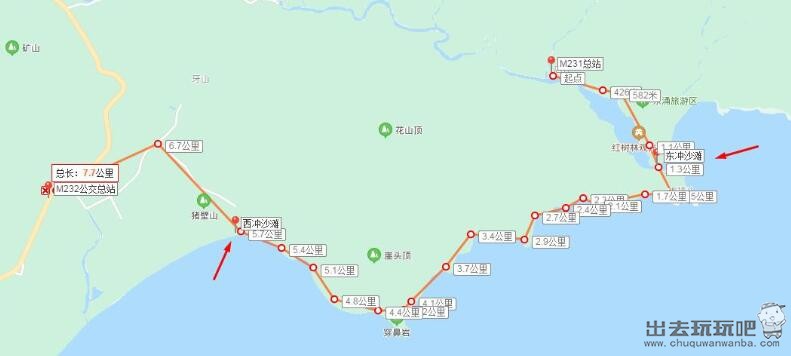 东西冲海岸线穿越,东西冲徒步攻略