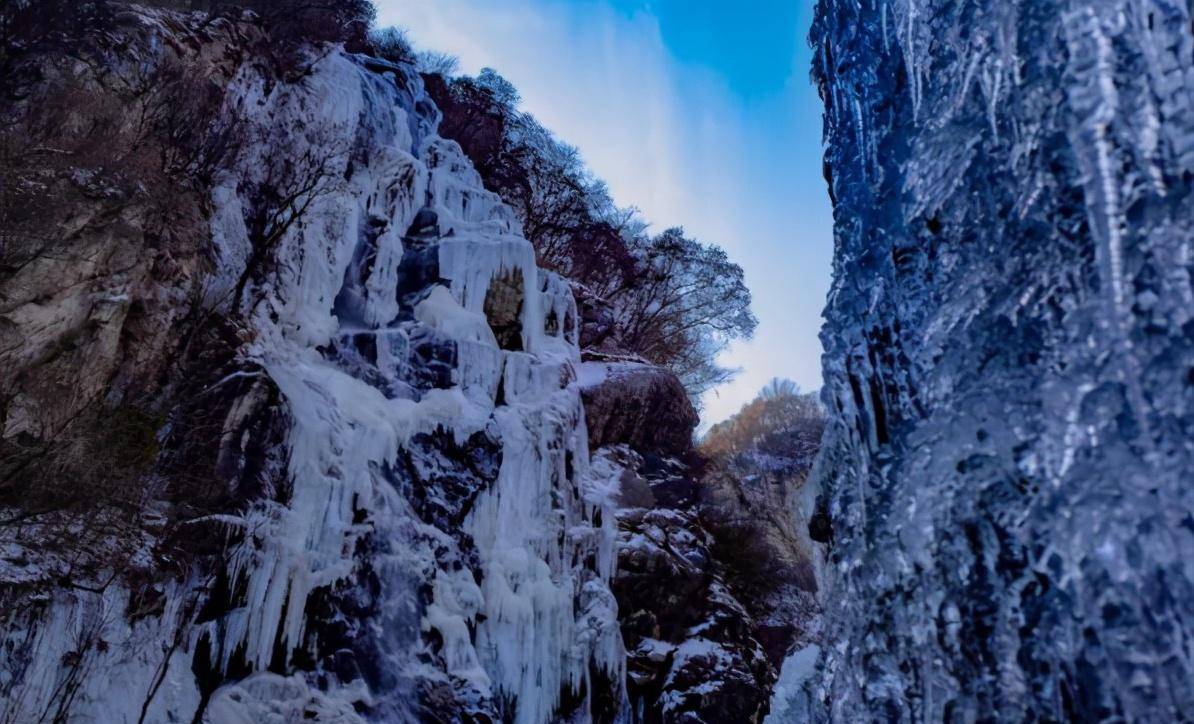 太白山景区莲花峰看冰瀑雪景-太白山莲花峰雪景图片