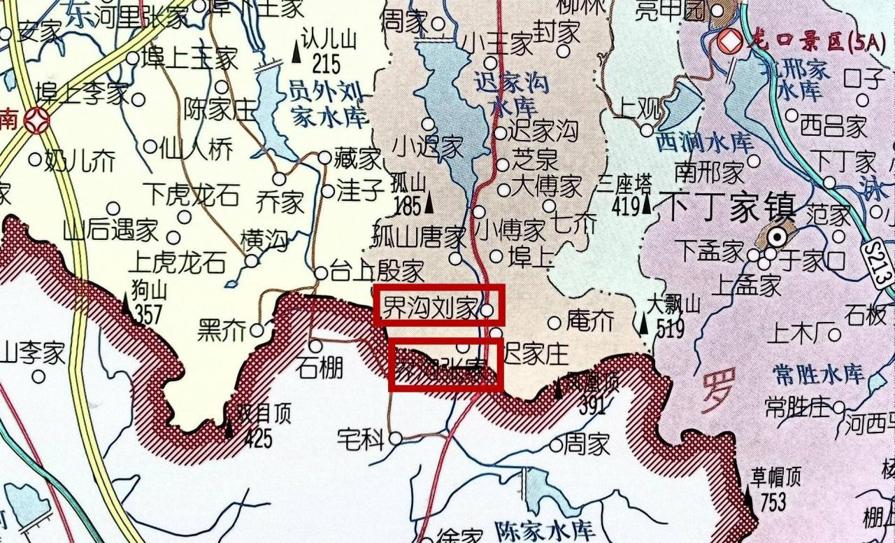 胶东招远和黄县之间分割线，胶东地理界河界沟